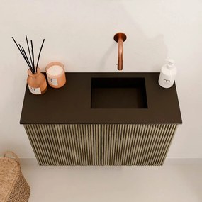 Mondiaz Joya 60cm toiletmeubel dusk met wastafel faye rechts zonder kraangat urban