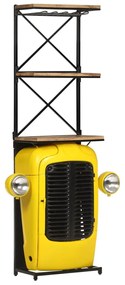vidaXL Wijnkast tractor 49x31x172 cm massief mangohout geel