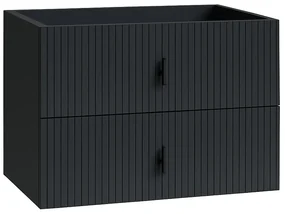 Muebles Raya onderkast ribbelfront 80cm met 2 softclose lades antraciet mat