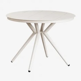 Ronde Aluminium Tuin Tafel Valerie Gardenia Wit & Ø100 Cm - Sklum