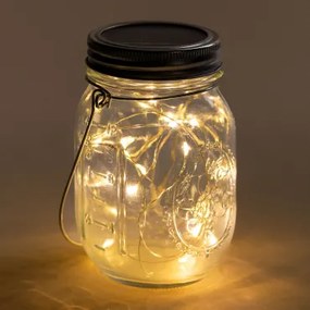 Glazen Pot Op Zonne-energie Met Zol Led-slinger Transparant - Sklum