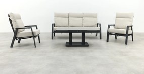 Lagos/Milford verstelbare 5-zits stoel-bank loungeset - antraciet