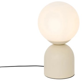 Hotel chique tafellamp beige met opaal glas - Pallon Trend Design E27 bol / globe / rond Binnenverlichting Lamp