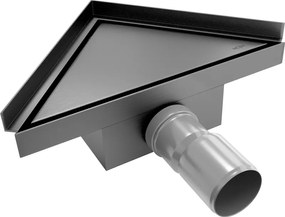 Mexen Flat-T M13 driehoekige vloerafvoer 20 x 20 cm, geborsteld geweergrijs - 1E10320