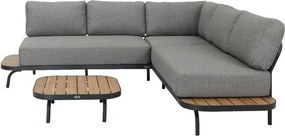 The Outsider Hoek loungeset Thomas | Antraciet | Acacia &amp; Aluminium | The Outsider