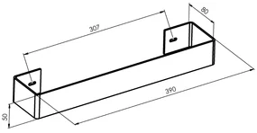 Sapho Tabella handdoekhouder 52x8cm RVS