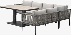 Garden Impressions Burela - Brugge lounge dining set 5-delig rechts - taupe