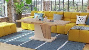 NOIR artisan eiken / beige, salontafel, uitschuifbaar
