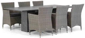 Tuinset 6 personen 220 cm Wicker Grijs Garden Collections Dublin/Graniet