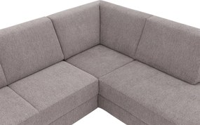 Goossens Basic Hoekbank Helsinki Incl. Hoofdsteun bruin, stof, 2-zits, modern design met ligelement rechts