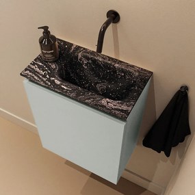 Mondiaz Ture DLux toiletmeubel 40cm greey met wastafel lava rechts zonder kraangat