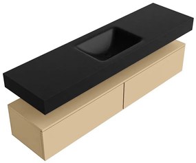 Zaro Alan badmeubel 170cm sand 2 lades met vrijhangende wastafel cloud midden zonder kraangat urban