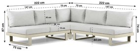 Hoek loungeset 5 personen Aluminium Taupe  Lifestyle Garden Furniture Lorenzo