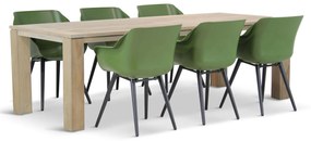 Tuinset 6 personen 240 cm Kunststof Groen Hartman Sophie