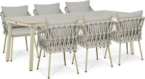 Tuinset 6 personen 220 cm Rope Zand/Beige Coco Oliva/Tavano