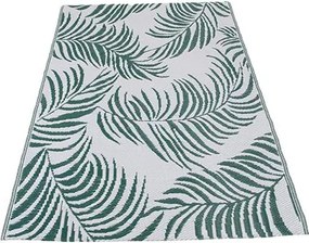 Anna's Collection buitentapijt - 118x180cm - Groen/wit - Van gerecycled materiaal
