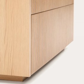 Kave Home Helvine Eiken Ladenkast Met Ribbels - 90x50x79cm.