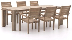 + 10% kassakorting | Diningset ROUGH | 6 personen teakhout | Tuinset stapelbaar | 7-delig | Kees Smit Tuinmeubelen