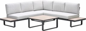Garden Impressions Diego loungeset 4-delig - donker grijs - valley sand