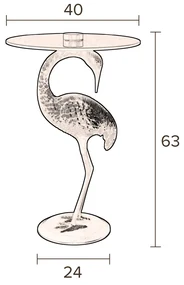 Dutchbone Crane Vogelfiguur Bijzettafel Zwart - 40 X 40cm.