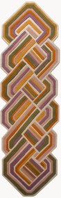 Handgetufte hoog-laag wollen loper Lattice Shaped