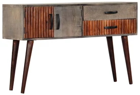 vidaXL Wandtafel 120x35x75 cm massief ruw mangohout grijs