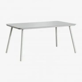 Rectangular Eettafel 160x90 Cm Van Glas En Aluminium Arhiza Groen – Khaki - Sklum