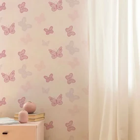 Noordwand Kids at Home Behang Butterfly roze 100114