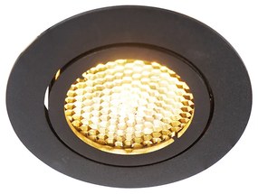 Set van 6 Inbouwspot zwart draai- en kantelbaar - Ude Honey GU10 Binnenverlichting Lamp