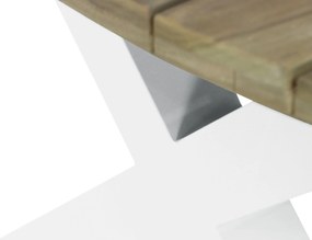 Dining Tuintafel rechthoekig 180 x 115 cm Aluminium/Teak Wit Falcon/Cardiff