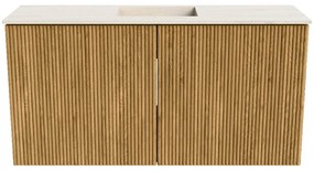 Mondiaz Joya DLux 80cm toiletmeubel oak met wastafel faye midden 1 kraangat meli