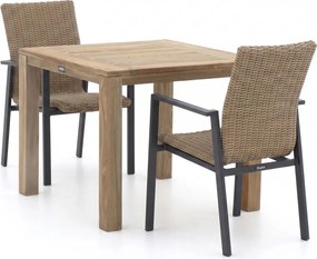 Diningset Manifesto | 2 personen teakhout | Tuinset stapelbaar | 3-delig | Kees Smit Tuinmeubelen