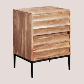 Pack Van 2 Rechthoekige Nachtkastjes Van Acaciahout Petter Acacia Bruin - Sklum