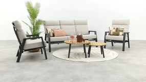 Lagos/Mindo verstelbare 5-zits stoel-bank loungeset - antraciet