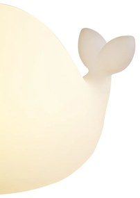 Tafellamp wit 30cm incl. LED dimbaar IP54 oplaadbaar - Baby Whale