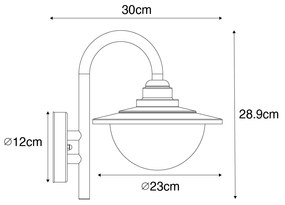 Klassieke buiten wandlantaarn antiek goud IP44 - Bruges Klassiek / Antiek E27 IP44 Buitenverlichting rond