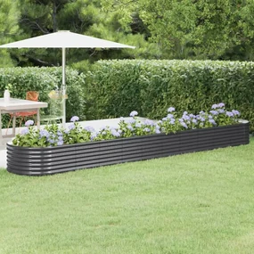vidaXL Plantenbak 440x80x36 cm gepoedercoat staal antracietkleurig