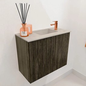 Mondiaz Joya DLux 50cm toiletmeubel shadow met wastafel faye rechts 1 kraangat opalo