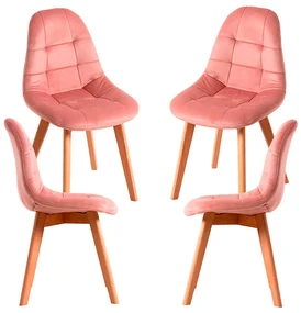 Set 4 Kelen Fluwelen Stoelen