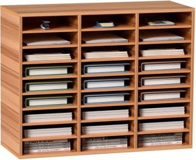 VEVOR Houten literatuurorganizer met 27 compartimenten, verstelbare planken, brievenbus van MDF, opbergruimte voor bestanden, documenten, papieren en tijdschriften op kantoor, thuis en op school