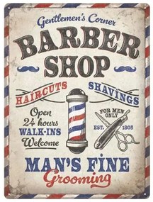 Metalen bord Barber Shop