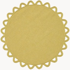 Ronde placemat Halo met randborduurwerk
