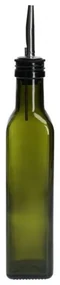 Olie/azijnfles, groen glas, vierkant, 250 ml