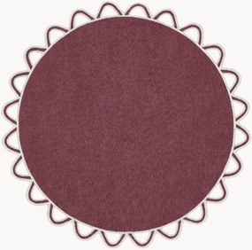 Ronde placemat Halo met randborduurwerk