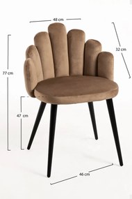 Set 4 Hand Fluwelen Stoelen Zwarte Poten