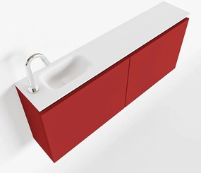 Mondiaz Ture 120cm toiletmeubel fire met wastafel talc links 1 kraangat