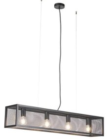Eettafel / Eetkamer Smart industriële hanglamp met dimmer zwart incl. 4 WiFi A60 - Cage Wire Industriele / Industrie / Industrial E27 Binnenverlichting Lamp