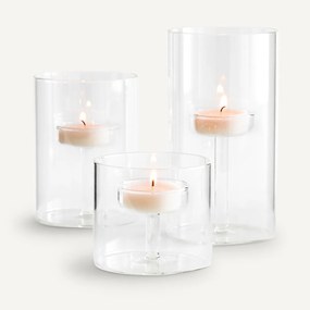 Set van 3 kandelaars in glas, Veli