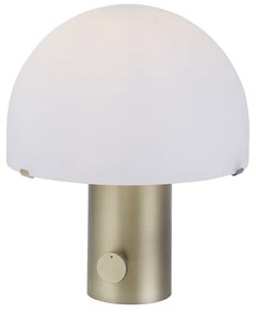 Design tafellamp messing met wit en dimmer - Gomba Retro E27 rond Binnenverlichting Lamp