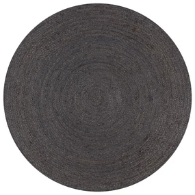 vidaXL Vloerkleed handgemaakt rond 150 cm jute donkergrijs
